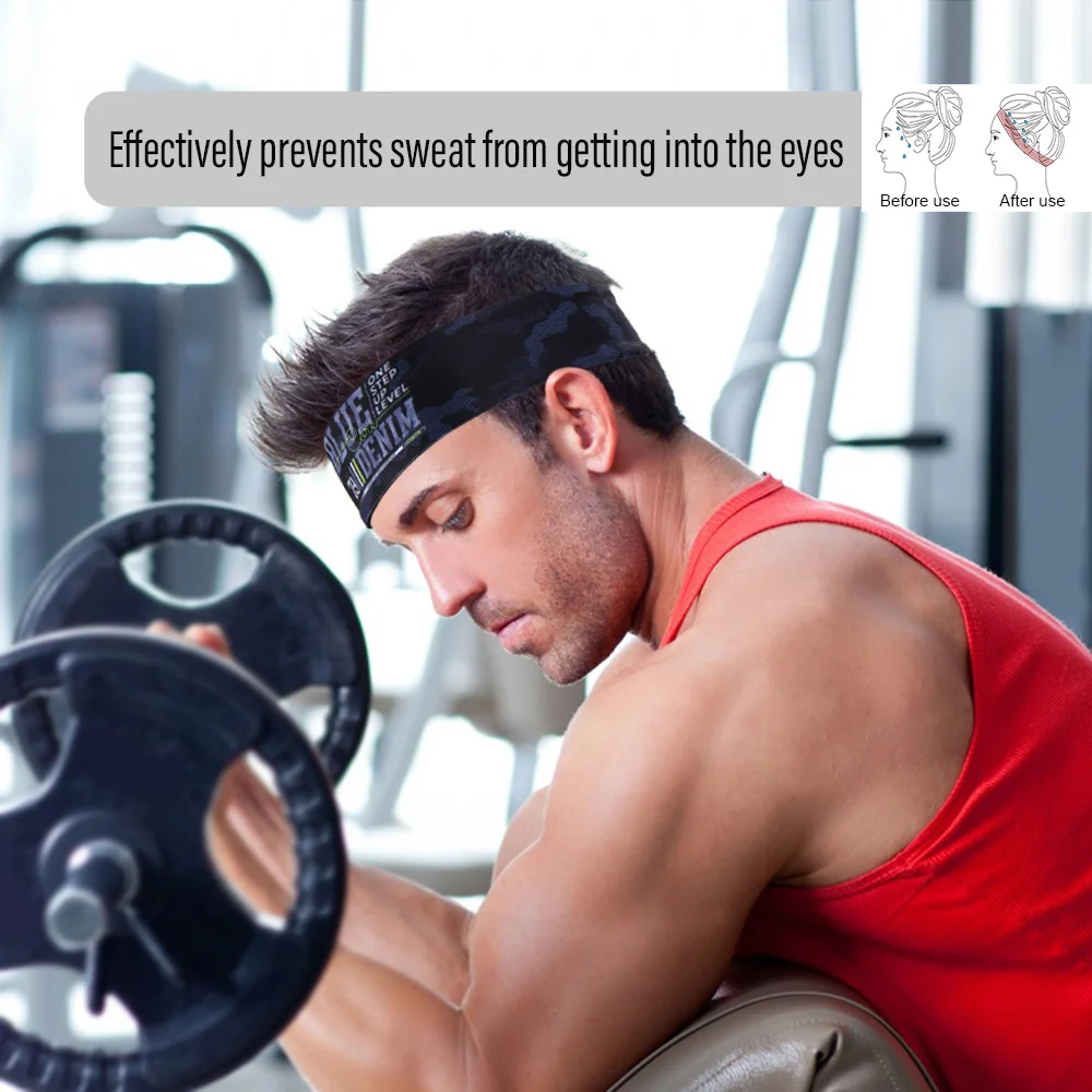 Sports Headband Elastic Sweatband Hairband Yoga Gym Workout Tennis Jog Running Headwear Sweat-wicking Bandana Hair Accessories