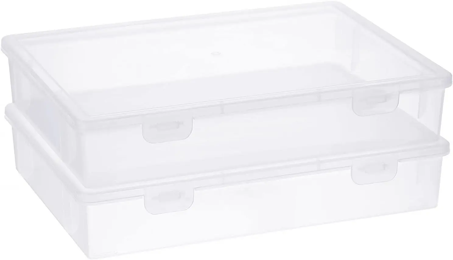 

Clear Plastic Storage Box with Flap Lid, Multipurpose Craft Organizers and Storage Box Art Supply