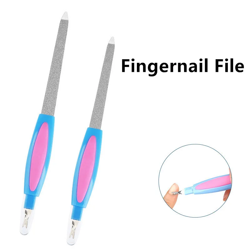 Fingernail File Dead Skin Remover Nail Art Fork Cuticle Remover Nipper Pusher Trimmer Metal Pedicure Nails Care Nail Tool