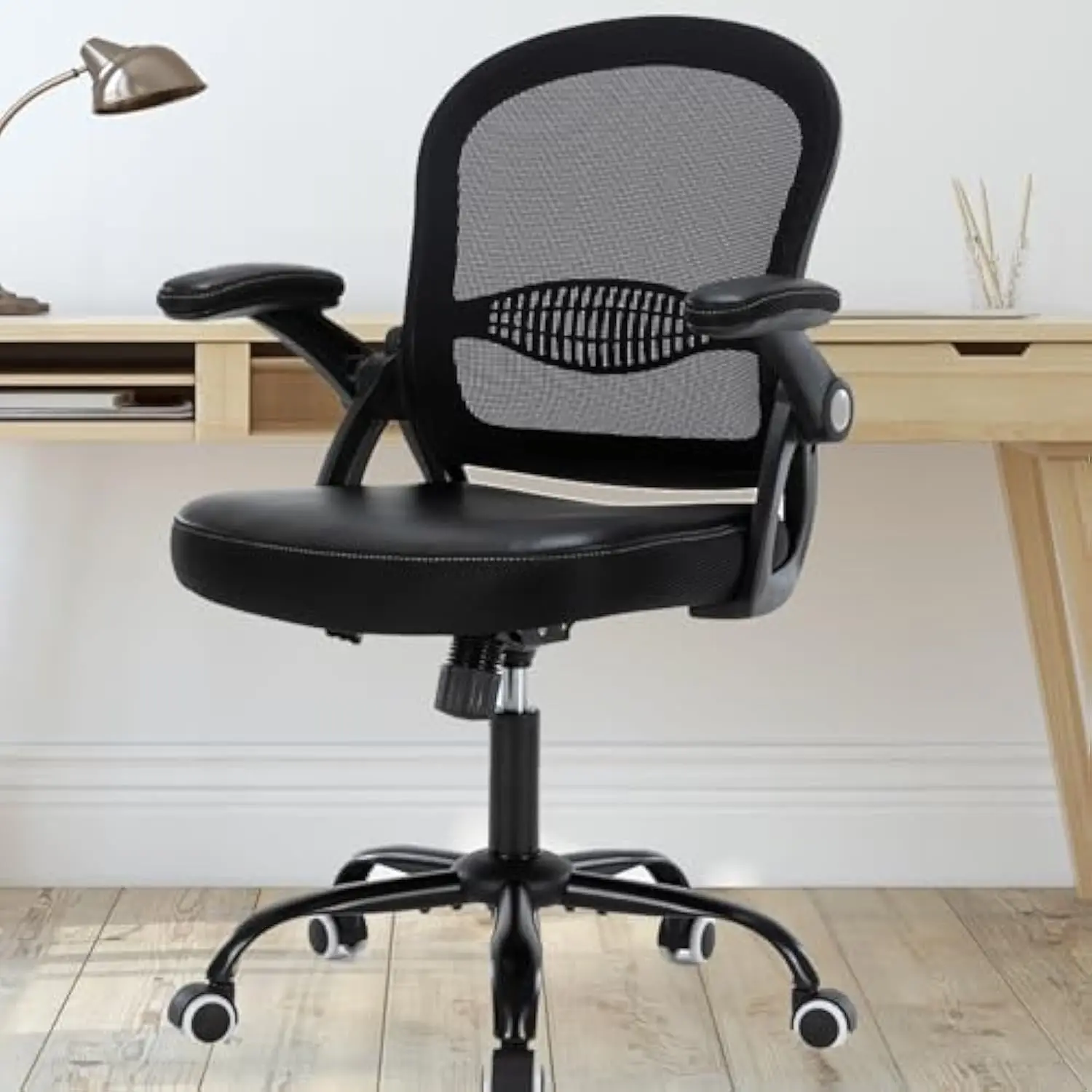 

ANACCI Office Chair,Ergonomic Desk Chair,Adjustable Height Task Chair,Mid Back Mesh Computer Chair with Flip-up Armrests,Execut