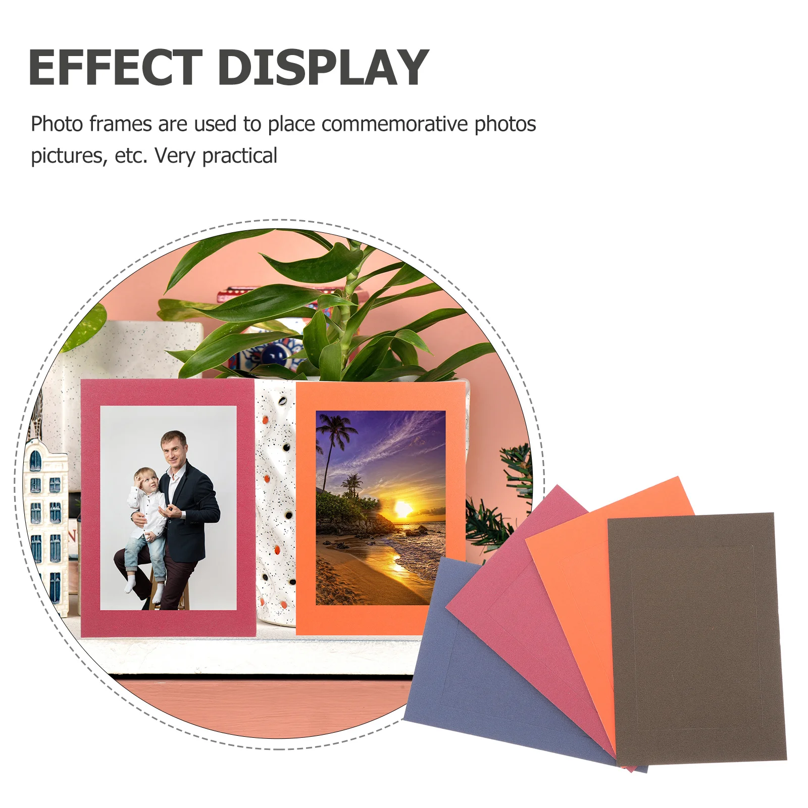 10 قطع من إطار الصورة الورقية الملون خفيف الوزن المزخرف للمنزل وغرفة النوم وسطح المكتب يمكنك صنعه بنفسك لوحة زيتية من الورق المقوى #4