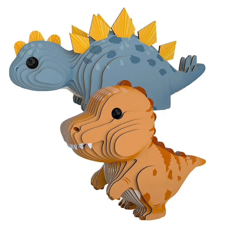 

Kids Dinosaur Puzzle 3D Paper Stegosaurus Raptor Puzzle Toy L Montessori Toys Funny DIY Manual Assembly Three dimensional Model