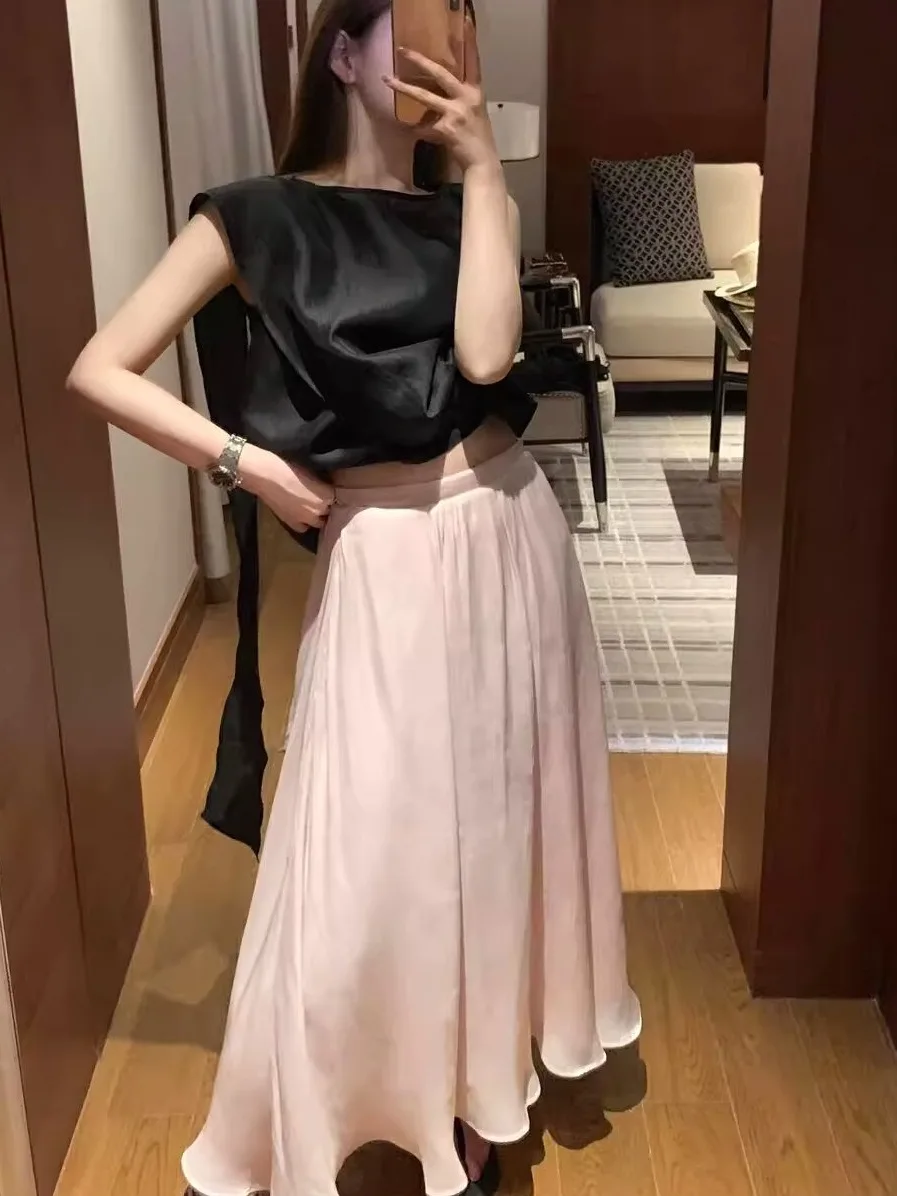 Extra grote maat A-lijn lange f rok gedrapeerde Ele asymmetrische Koreaanse Sle hoge taille slim fit zomer mooie rok