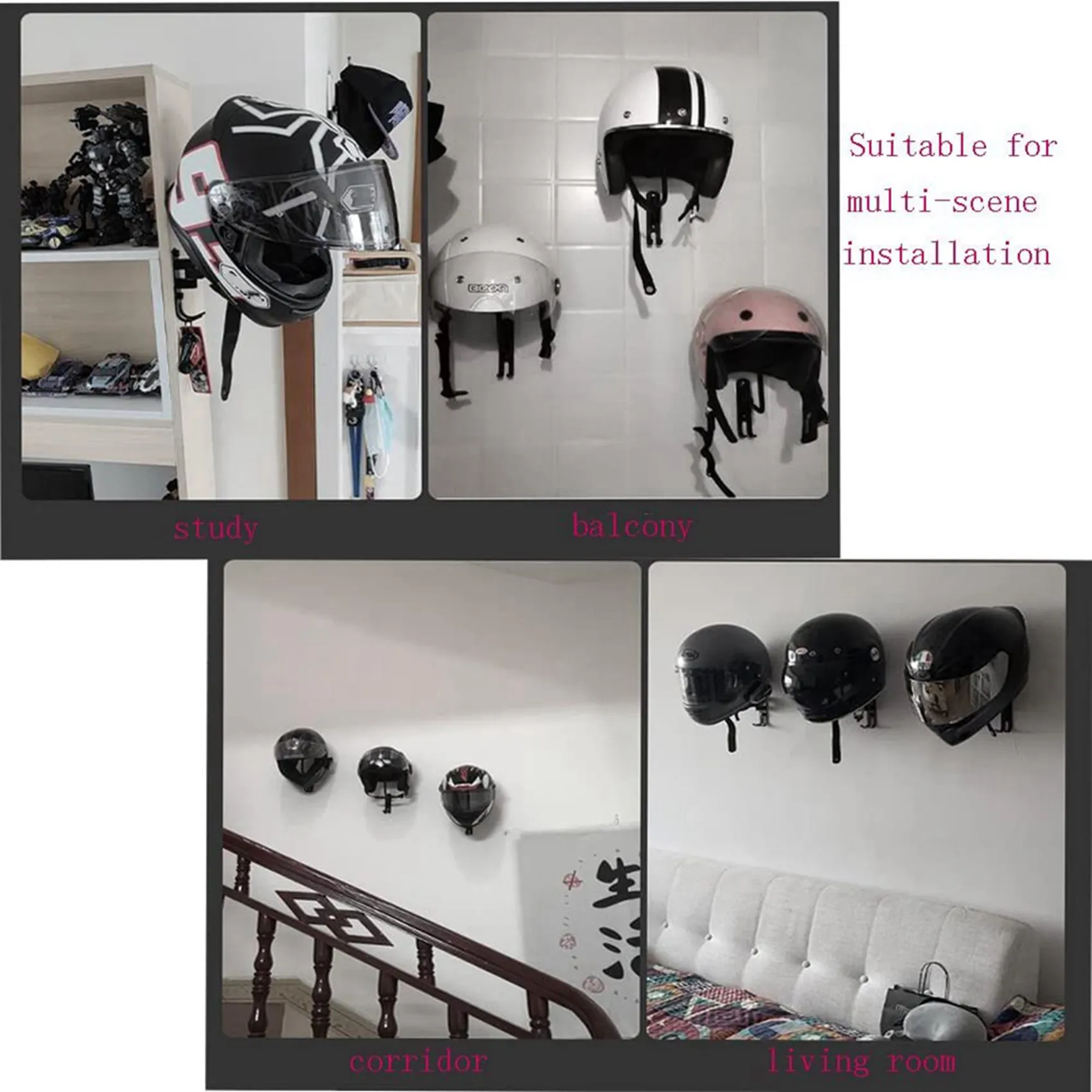 

A99I-2X180 ° Вешалка для мотоциклетного шлема, вращающийся металлический держатель для шлема, настенное крепление, держатель для шлема велосипеда с 2 крючками, вешалка для шлема, 1