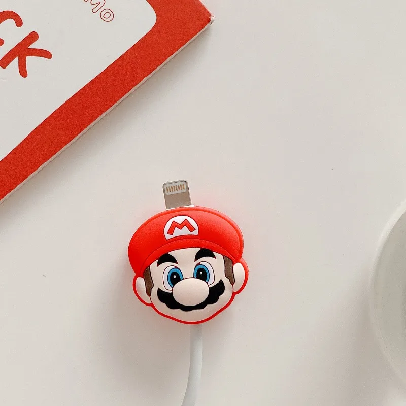 Super Mario Data Cable Protective Cover Cute Phone Charging Cable Protective Cover Anti-Breaking Wire Winder Cable Organizer