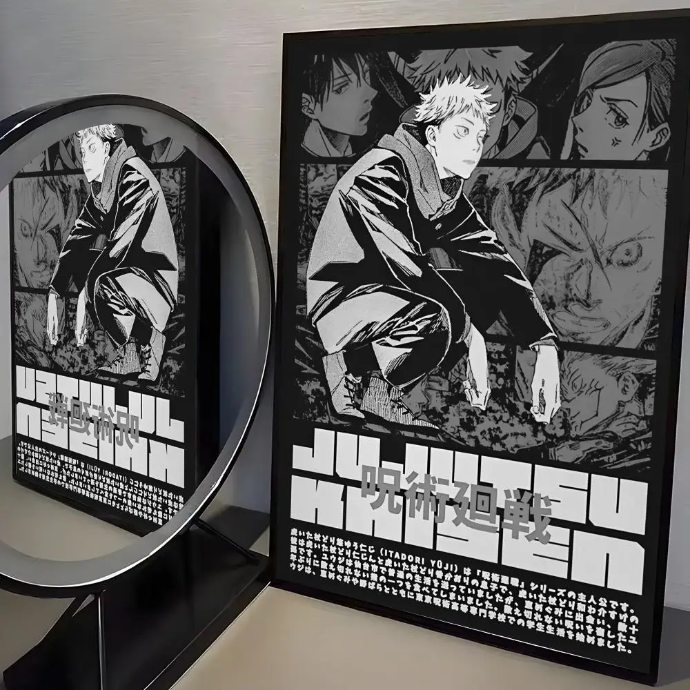 Anime J-JujutsuS K-Kaisens Poster, Zuhause, Wohnzimmer, Schlafzimmer, Bar, Flur, klebrige Wandkunst, Druck, wasserfest, ästhetisches Dekor