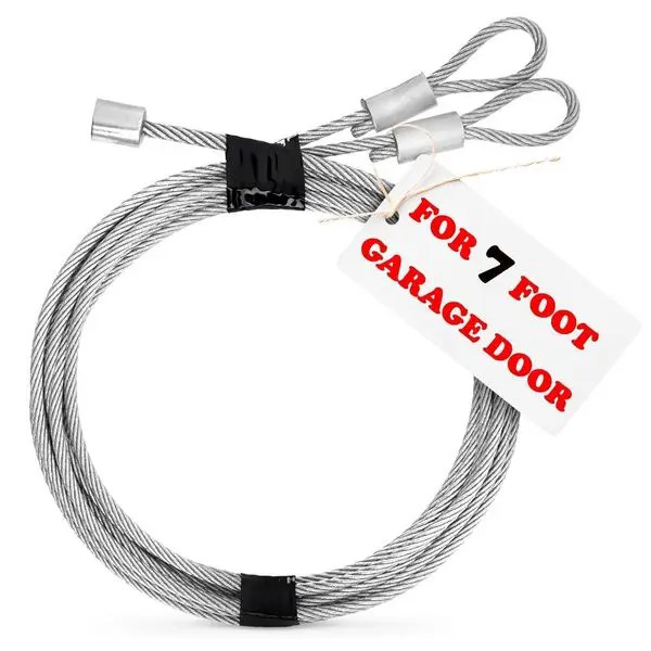 

Garage Door Cable for 7 ft Door 8 ft 6 in Long Heavy Duty 304 Steel Galvanized Cables (Pack of 2) Corrosion Resistant Rust