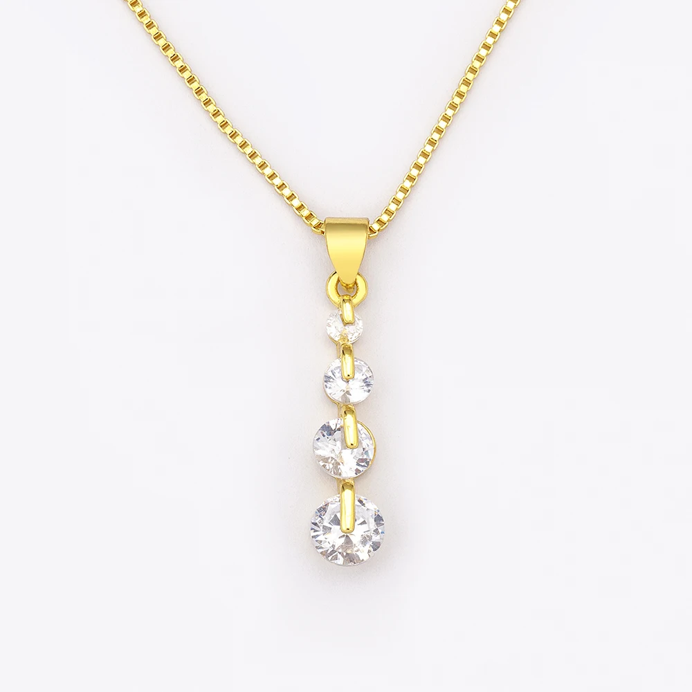 Nidin New Creative Design Round Zircon Fashion Bling Crystal Neck Accessories Jewelry Gold Plated Fine New Year Gift Wholesale