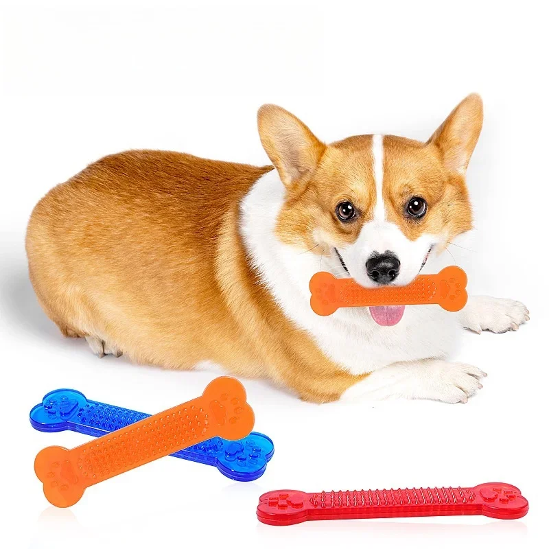 

Hot Sale Pet Dog Chew Toys Rubber Bone Toy Aggressive Chewers Dog Toothbrush Doggy Puppy Dental Care For Dog Pet Accessories