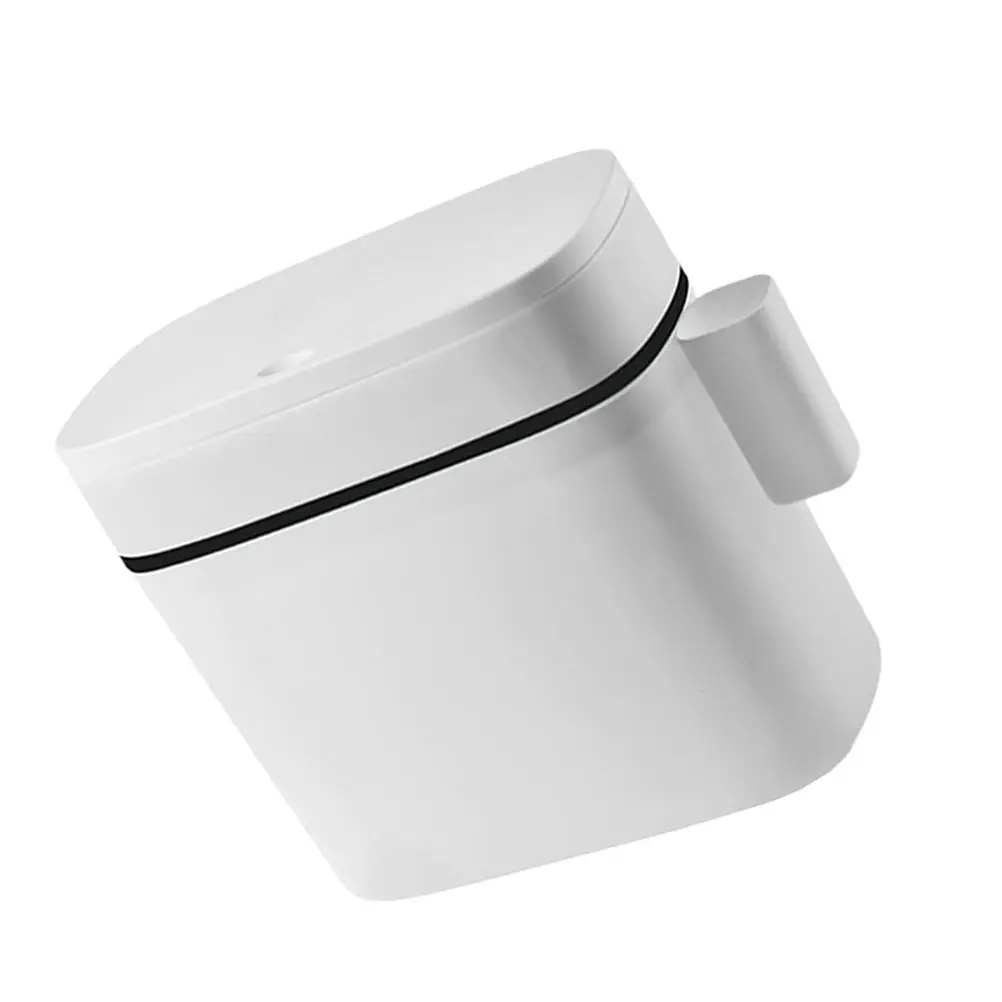 

1Pcs Smooth Finish Garbage Can with Lid Thickened Plastic Trash Box for Kitchen Bathroom Home Waterproof White Trash Can