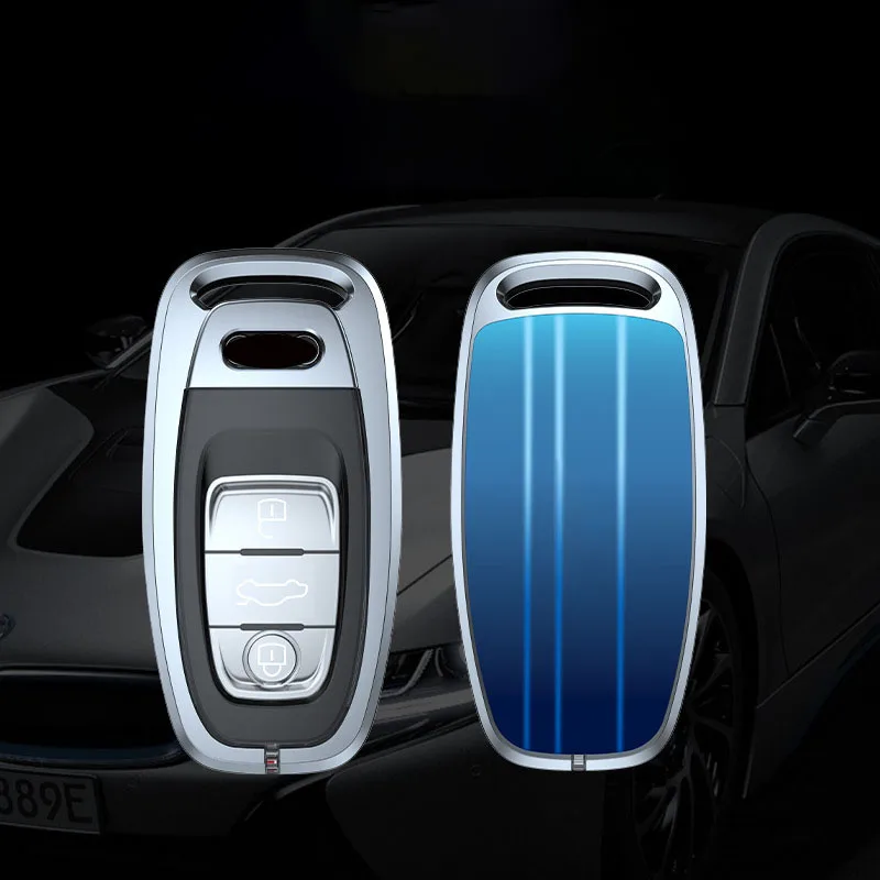 

For Audi A1 A3 8V A4 B8 B9 A5 A6 C7 A7 A8 Q3 Q5 Q7 S4 S6 S7 S8 R8 TT Zinc Alloy+Glass Car Remote Key Case Cover Protection Shell