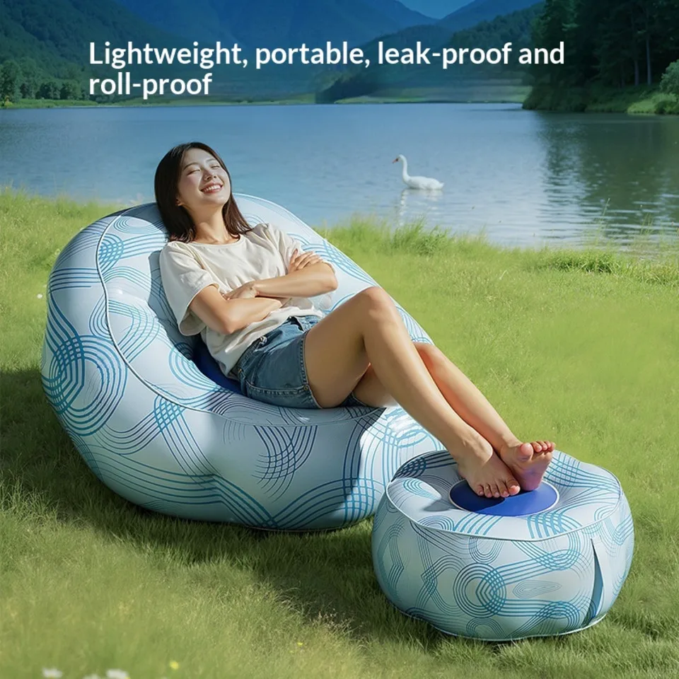 Inflatable Sofa Outdoor Portable Self-inflating Cushion Music Festival Eco-friendly PVC Camping Wholesale Model Sun Loungers