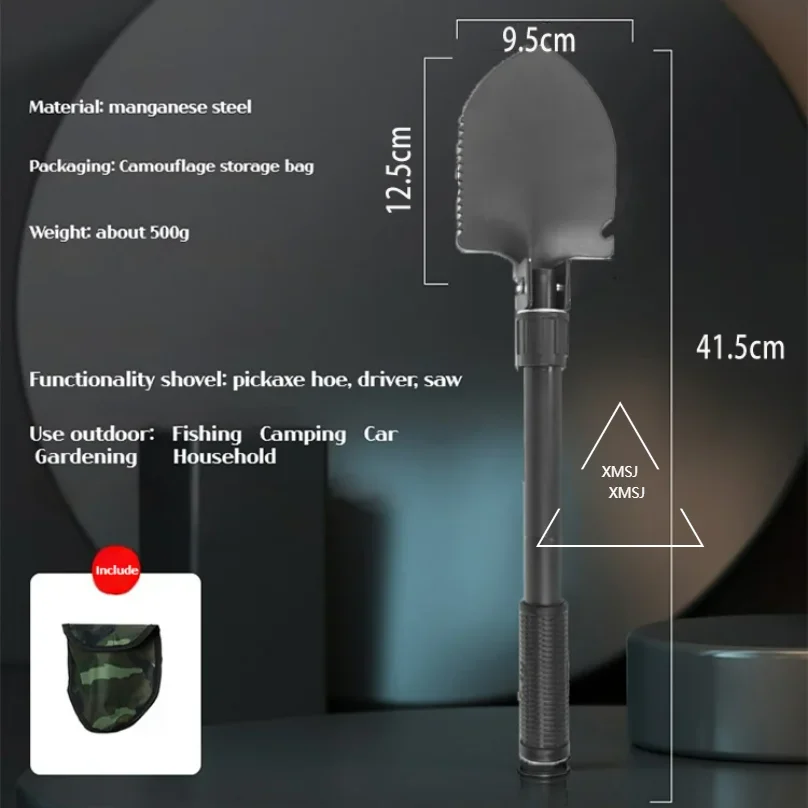 مجرفة حديقة متعددة الوظائف للتخييم، مناسبة للتخييم/الصيد/البقاء على قيد الحياة في البرية، وما إلى ذلك. مجرفة. فأس ومجرفة ثلاثة في واحد