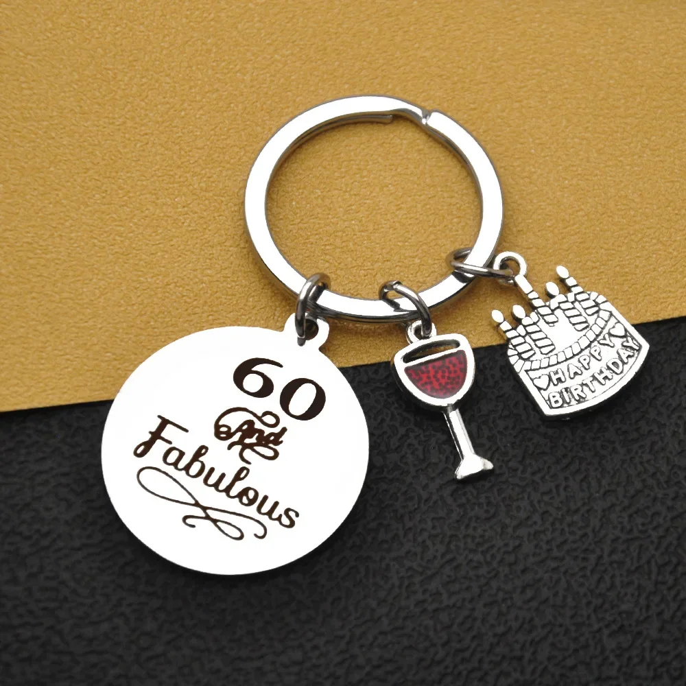 60th Birthday Keychain Gifts For Women Men Her Him Best Birthday Gifts Ideas Happy Birthday Keychain Gift