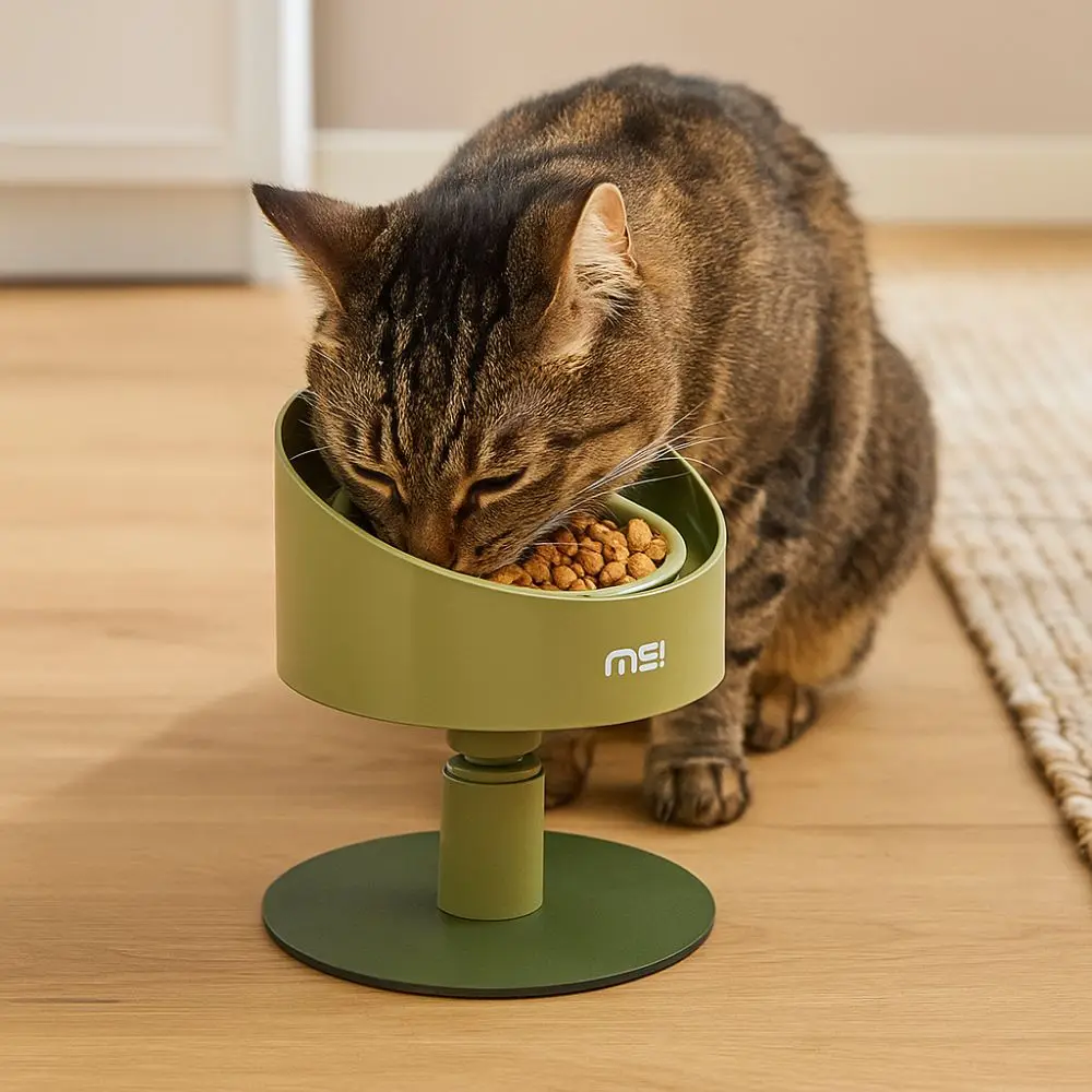 

Cat Food Bowl Adjustable Cat Ceramic Bowl Neck Protection Non-Slip Anti Vomiting Bowl Flower Shaped Pet Water Bowl For Cat Dog