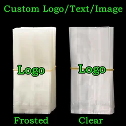 100PCS Clear Frosted Side Gussets Open Top Bag DIY Snack Matcha Cocoa Spice Biscuit Cheese Coffee Beans Tea Packaging Pouches