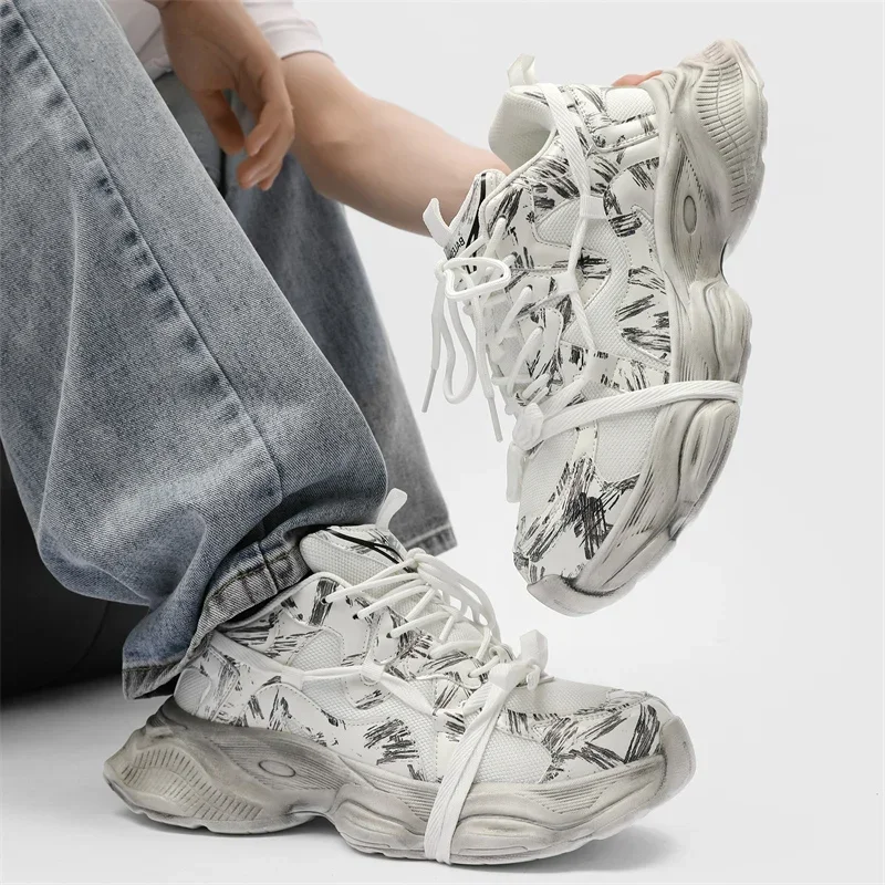 

Designer Shoes For Women Microfiber Leather Women's Daddy Shoes Size 44 New Luxury Unisex Casual Sports Women's Sneakers