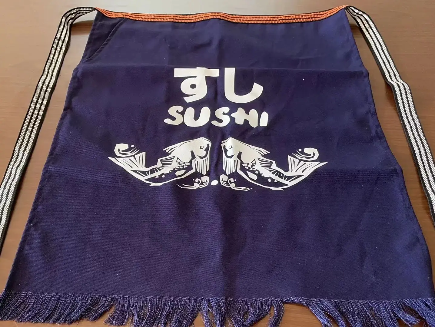 Customized Japanese Style Canvas Apron, Roast Meat Bars, Sushi Dishes, Half-Length Apron, Chef Overalls Decoration, Wall Hanging
