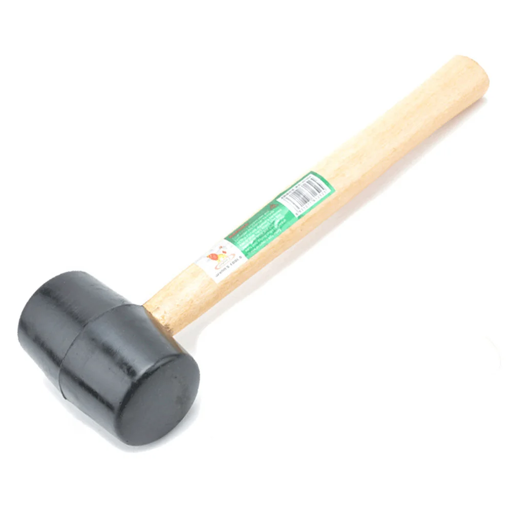 High Elastic Shockproof Hardwood Shaft Rubber Mallet Hammer 300g (Black) rubber hammer double headed hammer