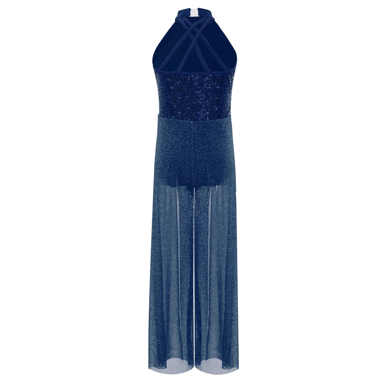Mädchen Gymnastik- und Ballett-Einteiler Glänzender Pailletten-Jumpsuit für Moderne Zeitgenössische Lyrische Tanz-Performance Kostüme Tanzbekleidung – Detail 12