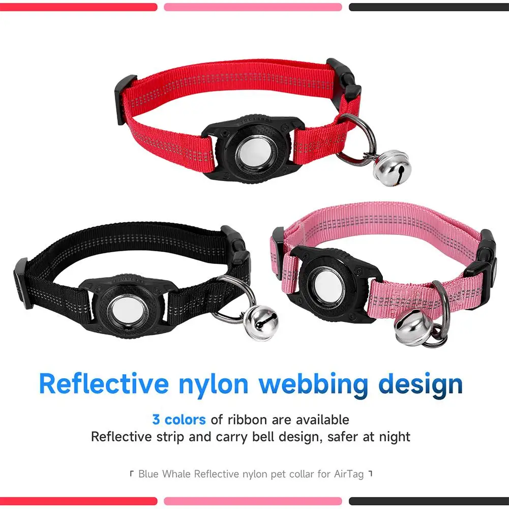  for airtag Dog Collar Adjustable For Apple Case Nylon Ribbon Collar For Small Medium Large Dog Pet GPS Accessories