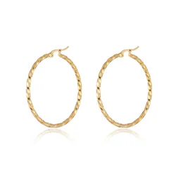 1 Pair Stainless Steel Irregular Big Circle Creole Hoop Earrings For Women Gold Color Party Ear Jewelry Brincos 2024 Hoops Gifts
