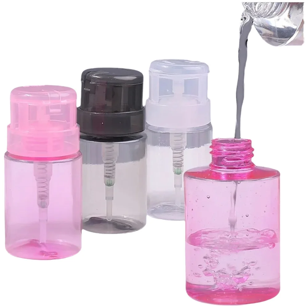 Bouteille à pression verrouillable de 100ml, distributeur à pompe, rechargeable, vernis à ongles, démaquillant, conteneur de nettoyage de manucure