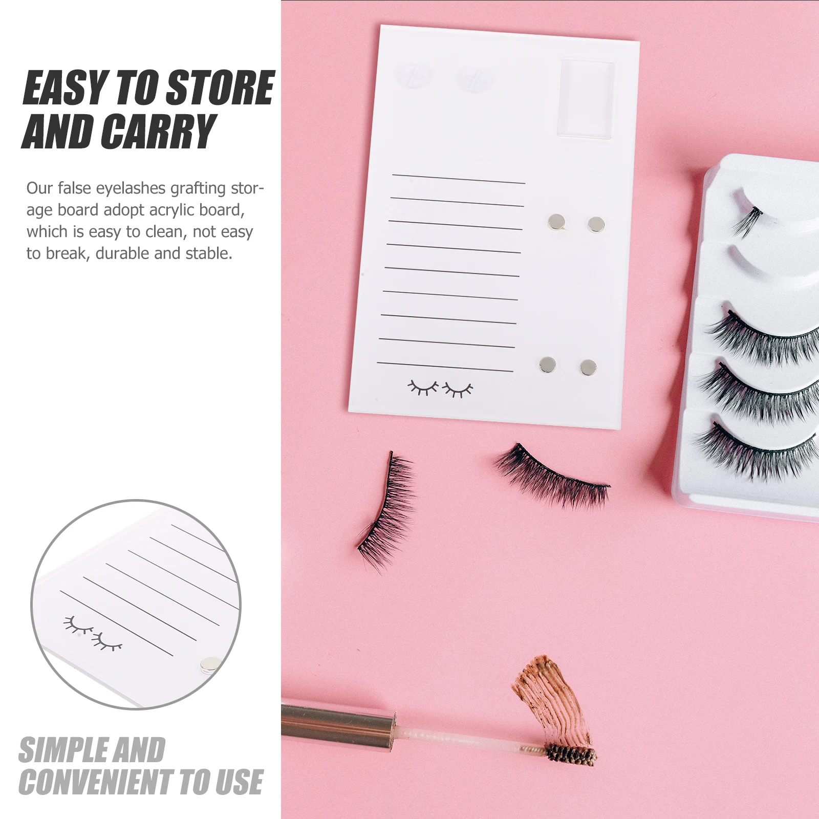 Eyelash Spacer Tray Pallets Acrylic Bench Magnetic Board Lash Tile Eyelash Extension Plates Trays For Beginners Professional Use