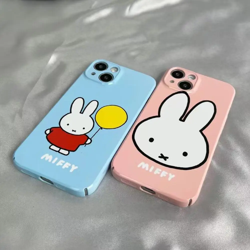 Miffy Rabbit Cartoon Cute Balloon Wrapped Shiny and Hard Phone Case Is Suitable for Iphone16 15 14 13 12 11Pro Max Series