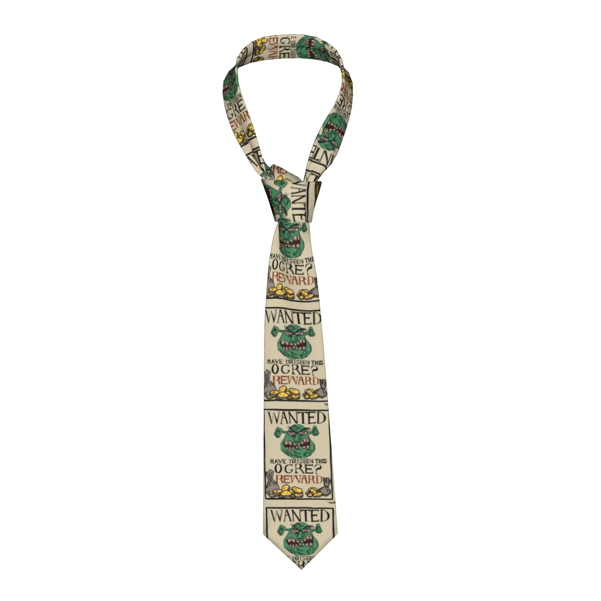 Pun mein swampf S-shreks Tie Corbata de cosplay para fiesta, corbata retro informal para hombre, corbata con estampado, regalo de cumpleaños
