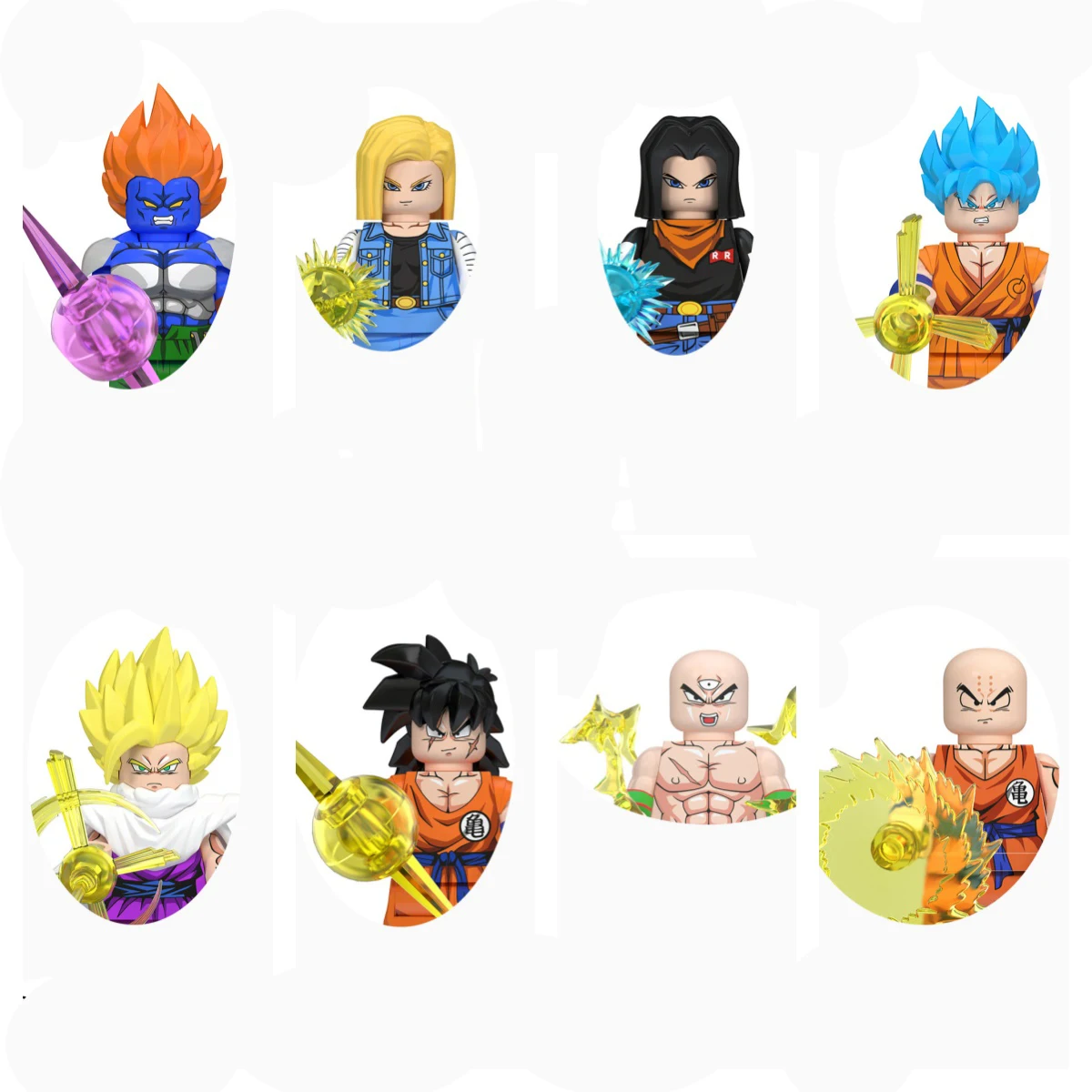 Bandai ONE PIECE Dragon Ball Super Mini Figure Set van 8 Wukong-personages WM6185 WM9183 WM6179 WM6180 WM6181 Verzamelbaar speelgoed
