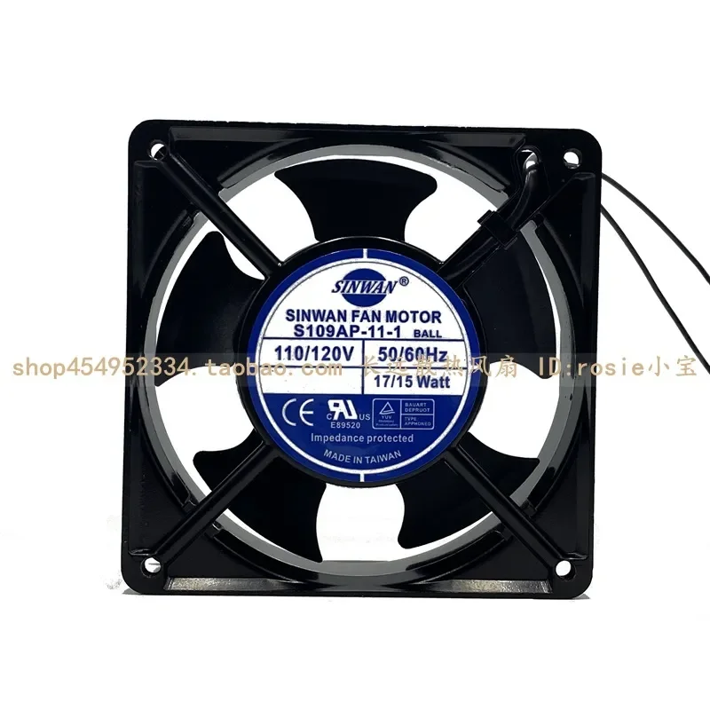 for SINWAN S109AP-11-1 12038 12CM Cabinet Cooling Fan 110V 120V 17W 15W Axial Blower for Server Rack Industrial Equipment