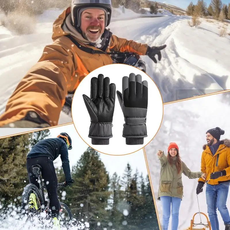 Womens Gloves For Cold Weather Warm Snow Gloves Waterproof Winter Gloves Non-Slip Boys Winter Gloves Snowboarding Gloves For