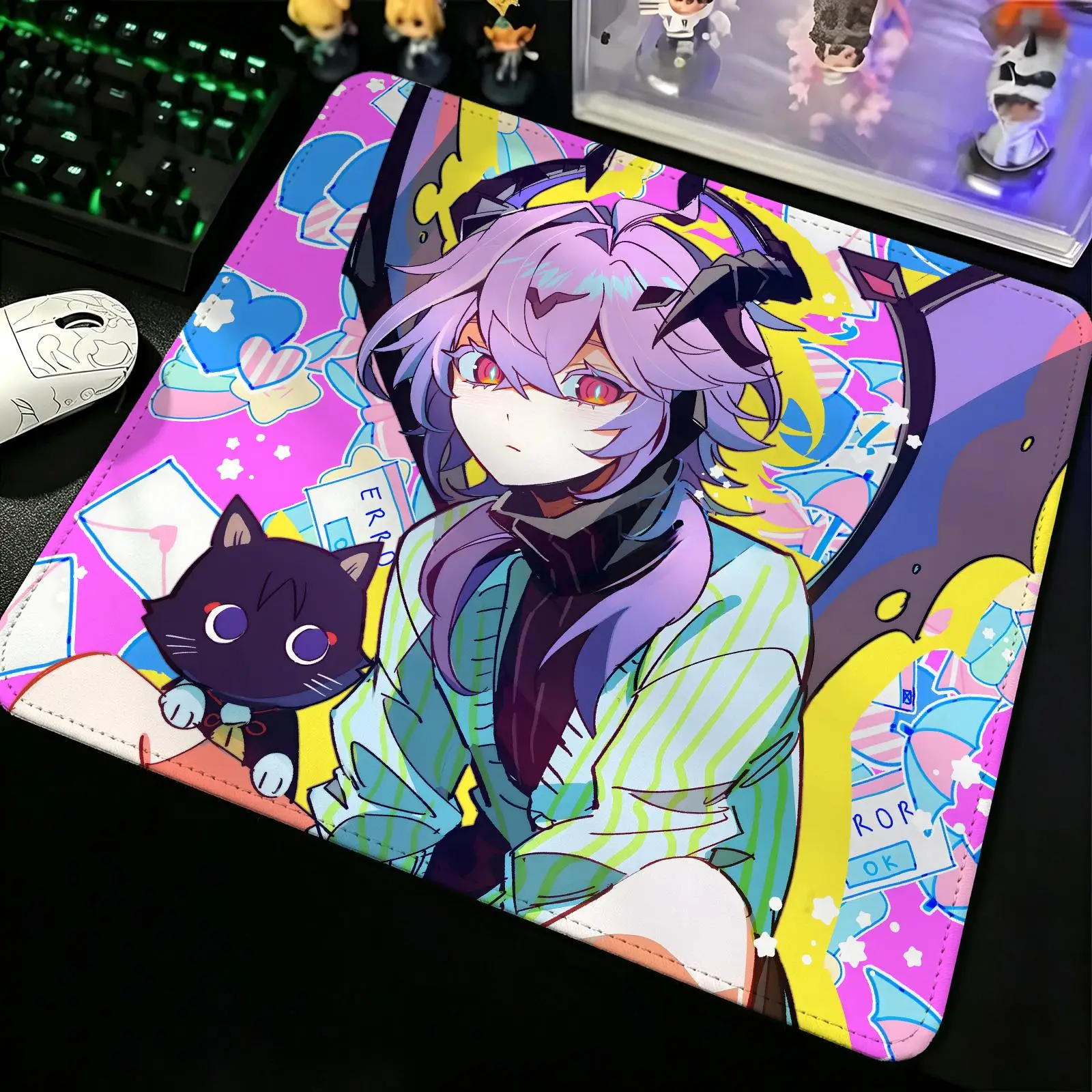 Compact Gaming Mat Reinforced Stitched Border, Genshin impact Durin S/M/L Sizes Portable Laptop Desk Pad for Office & E-sports