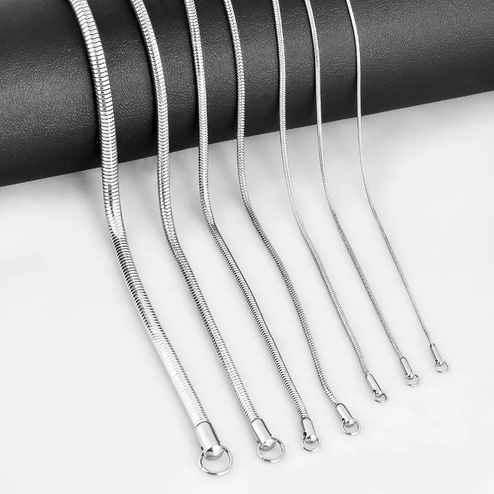 1 Stück Edelstahl Runde Schlangenkette Anhänger Halskette für Männer und Frauen Schmuck – Detail 2