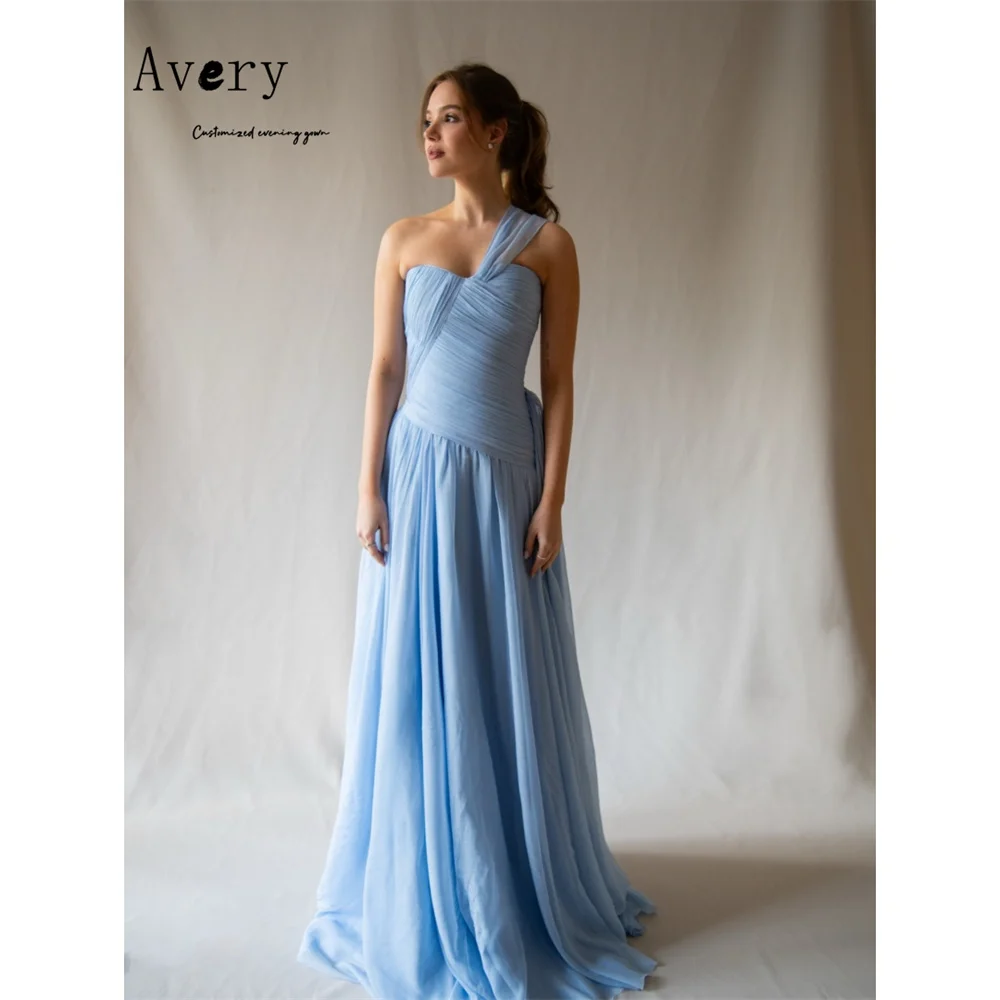 

Avery Custom Blue A Line Sweetheart Sleeveless Evening Dresses for Women Party Dresses Luxury 2026 Chic Wedding Evening Dress