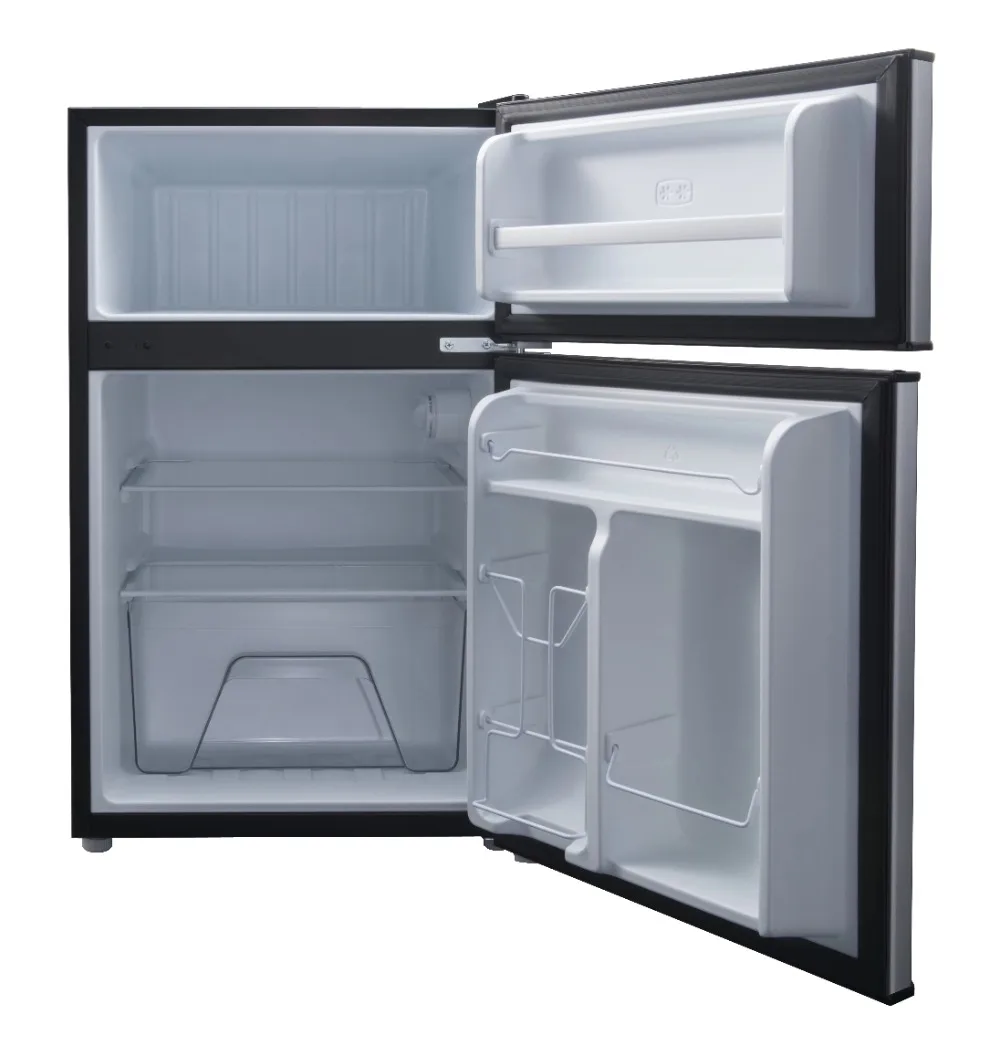 Galanz-Mini geladeira com duas portas com freezer, inoxidável Estar, 3.1 Cu ft, Novo