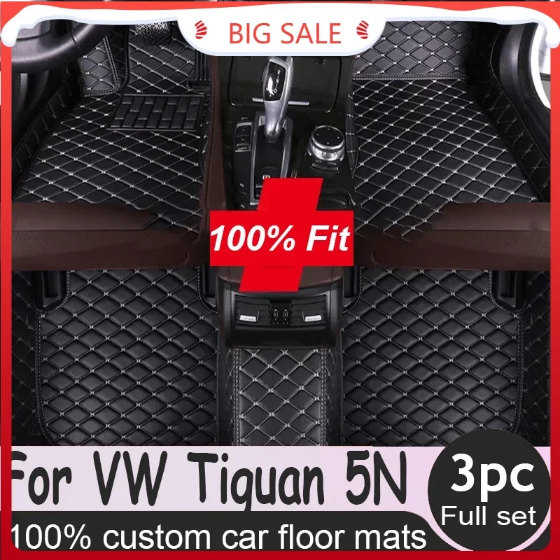 Car Floor Mats For Volkswagen VW Tiguan 5N 2017 2018 2019 Custom Auto Foot Pads Automobile Carpet Cover interior accessories