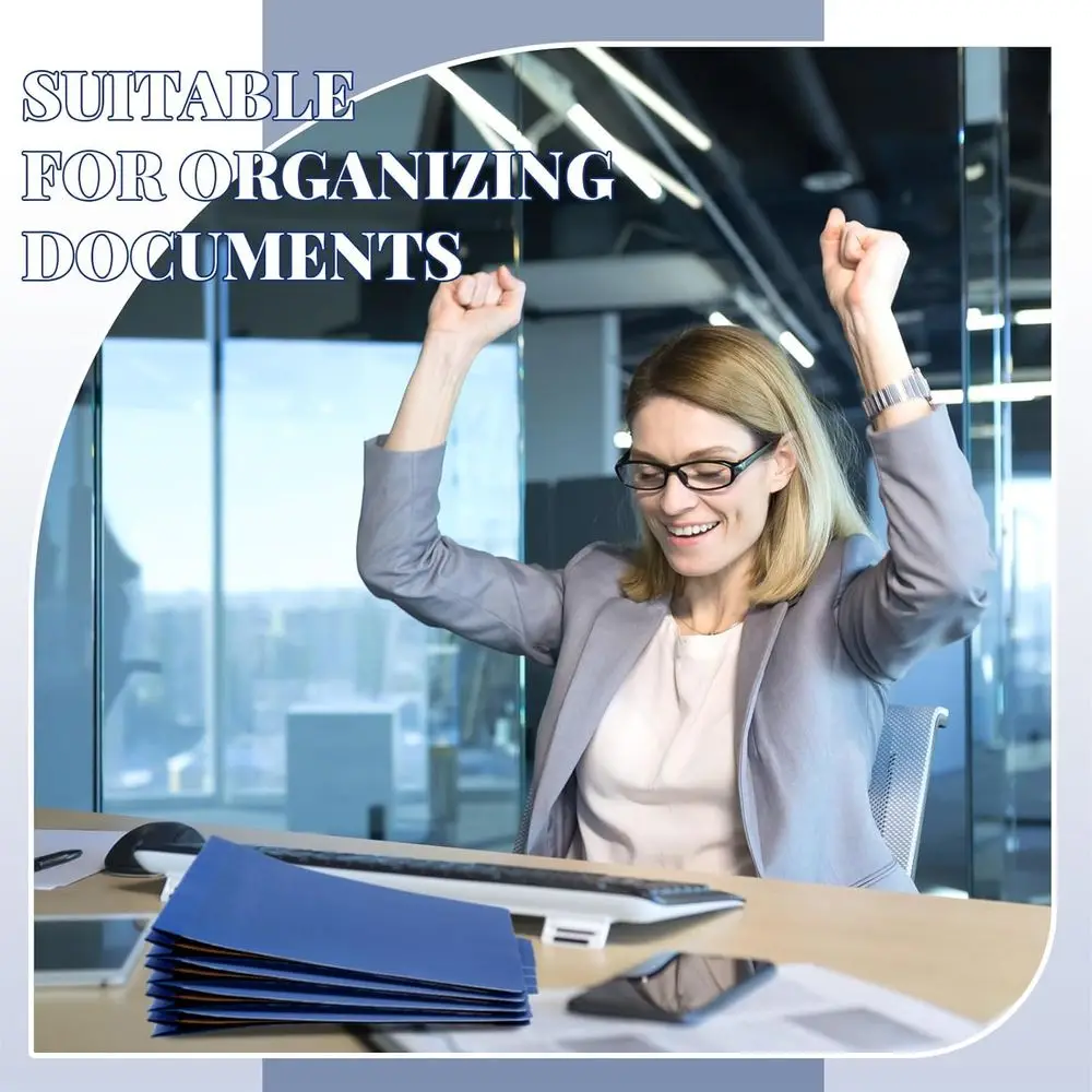 Pastas de arquivo pressboard resistentes com expansão de 3,5 polegadas, prendedor de 2 pinos, azul escuro para professores e profissionais médicos