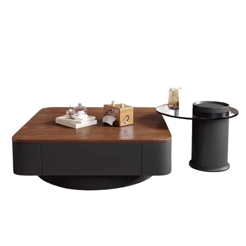 Medieval style light luxury high-end solid wood child and mother coffee table combination modern simple living room home