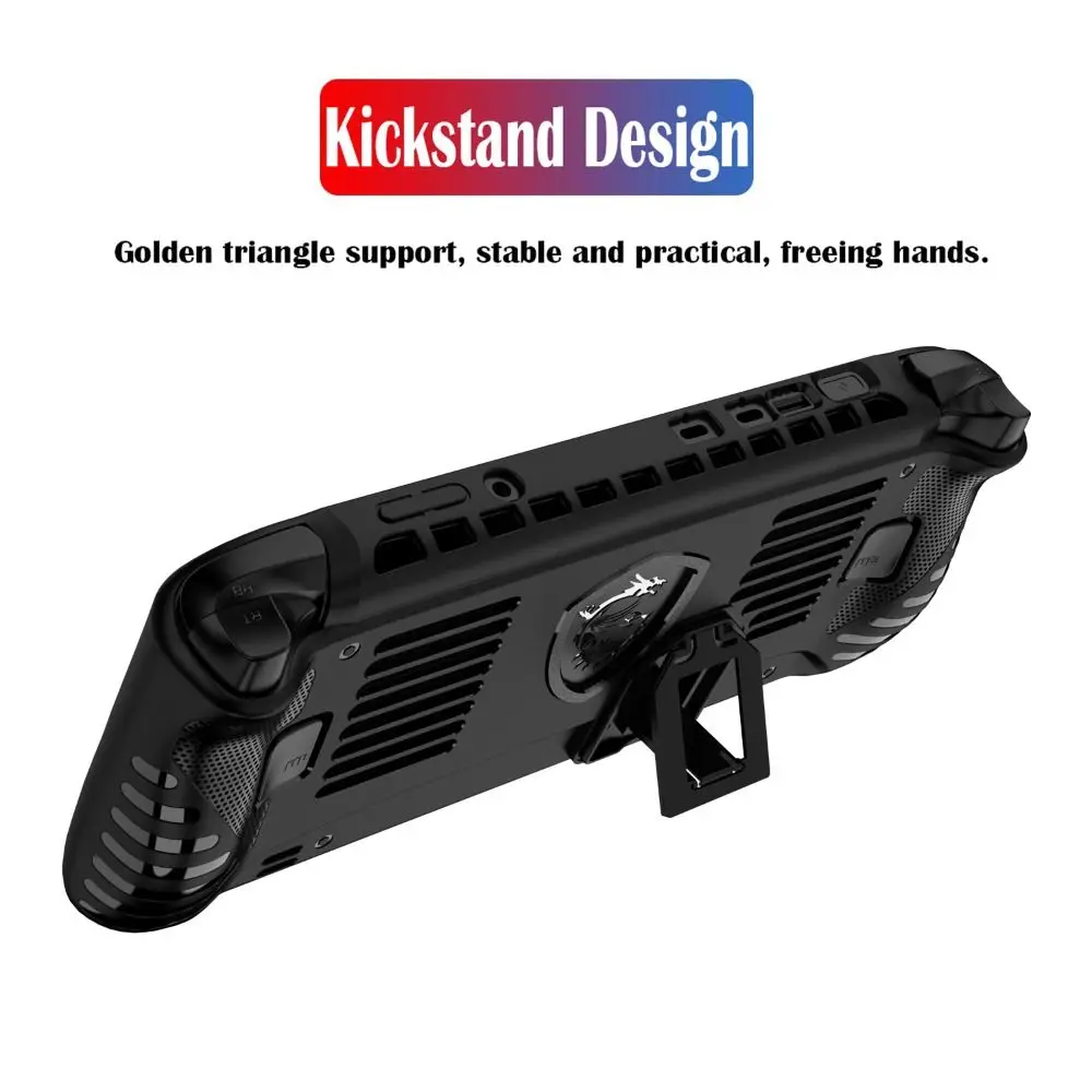 مع مسنده وحدة تحكم ألعاب محمولة حافظة بولي يوريثان غطاء حماية ناعم مقاوم للصدمات ومضاد للانزلاق غطاء المضيف لـ MSI Claw 8 AI + 2025 #6