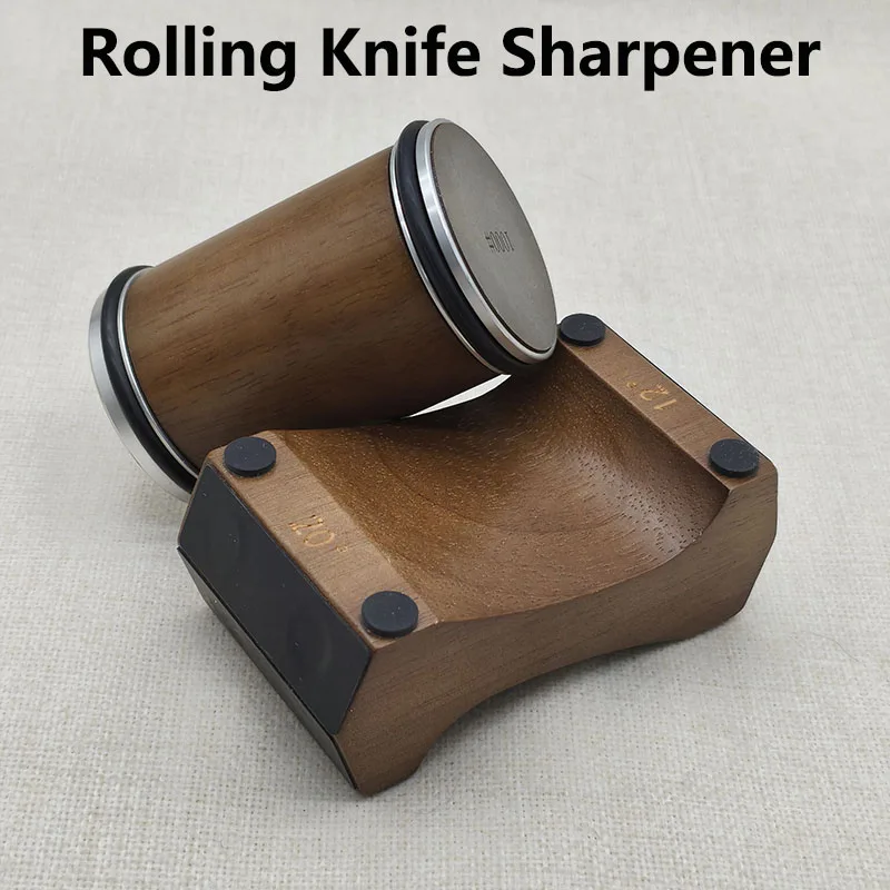 Professioneller Rollmesser-Schärfer, 4 Winkel, 12/15/18/20 °   Holzsockel Diamant Polierstein Küchenmesser Werkzeug