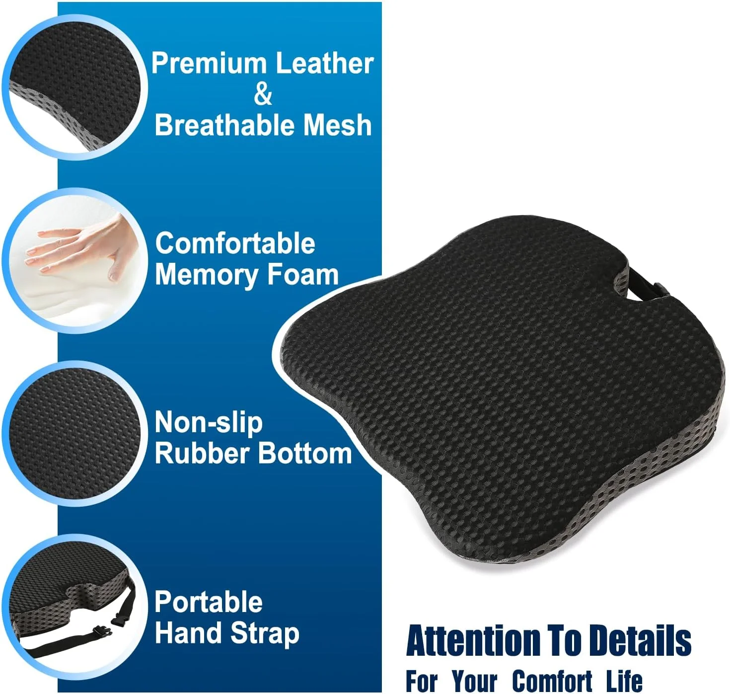 Cushion Non Slip Orthopedic Memory Foam Prostate Cushion for Tailbone Sciaticaback Pain Relief Comfort Chair Car Seat image 5