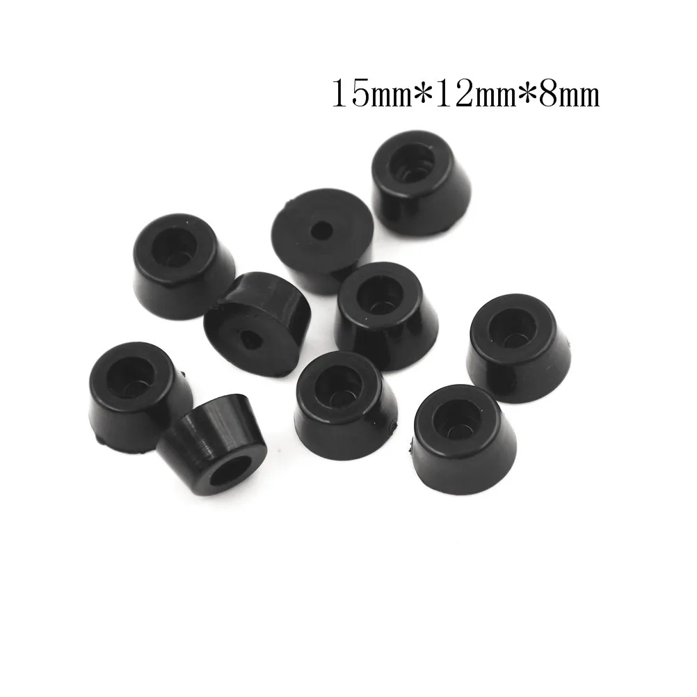 Pieds de meubles anti-alde noirs, 10 pièces, haut-parleur, armoire, lit, table, boîte, conique, caoutchouc, choc, sous-sol, protecteur, pièce de