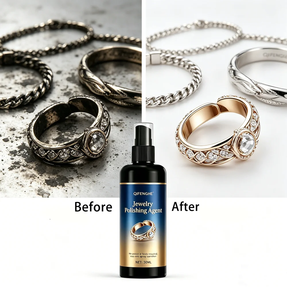 Jewelry Polishing Agent, Fast-Acting Anti-Tarnish Formula Instantly Restores Brilliant Shine, Easy One-Spray Operation No Tools