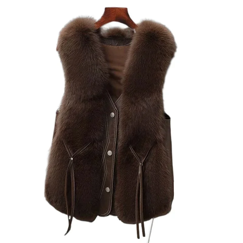 Fur Vest Women Spring and Autumn New High-end Vest Coat