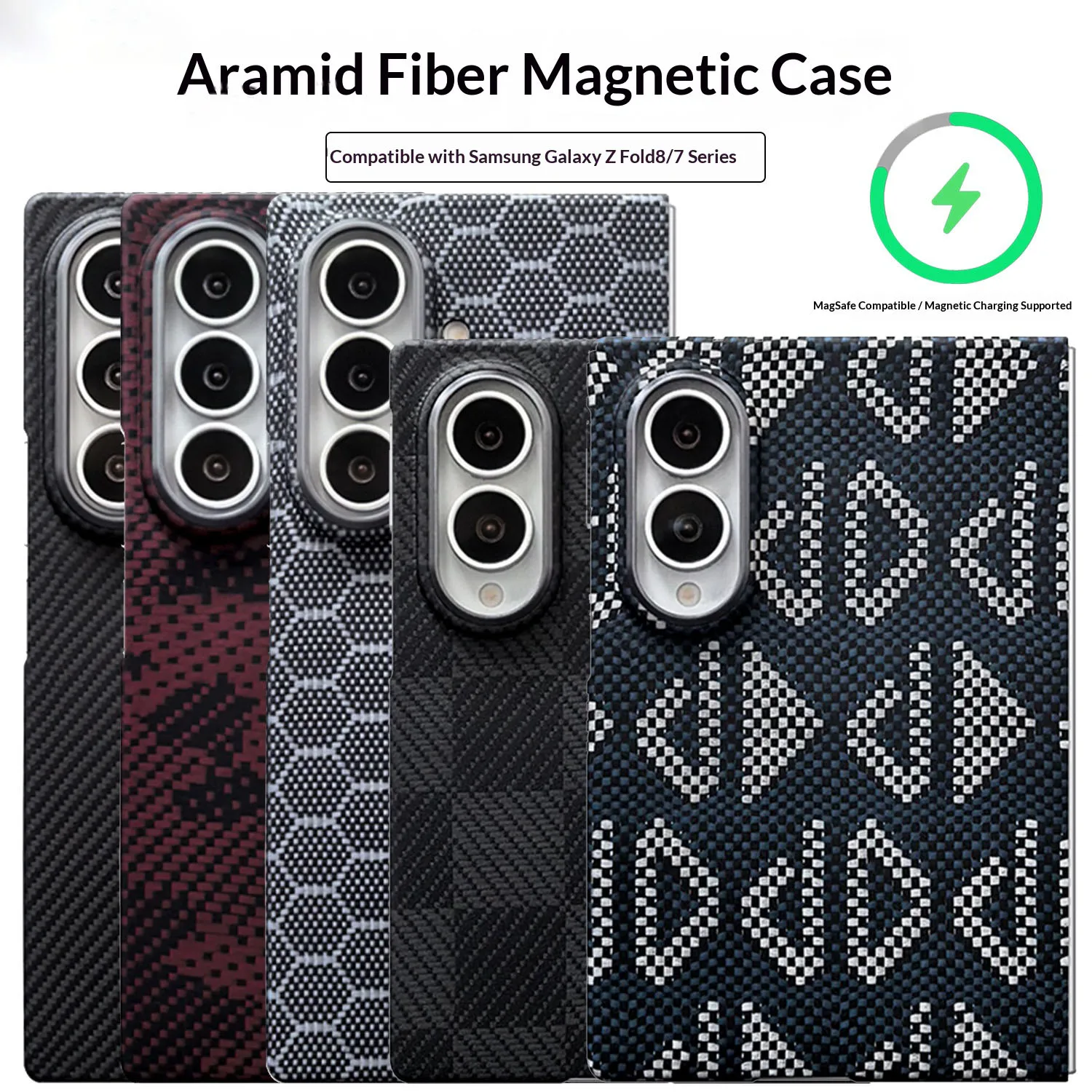 For Samsung Galaxy Z Fold 8 Ultra,100% Carbon Kevlar Aramid Fiber Case Magnetic Magsafe Ultra-Thin Mobile Phone Accessories
