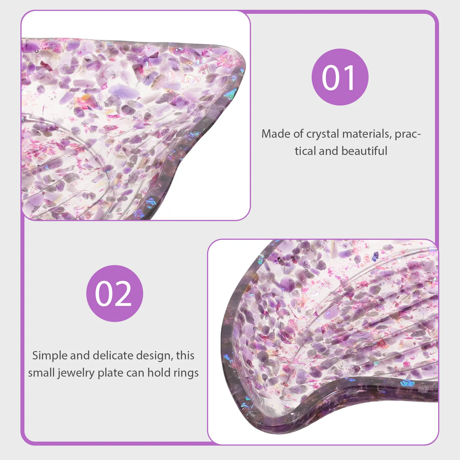 

Маленькая хрустальная подставка для украшений: тарелка-органайзер для колец, браслетов, серег, держатель для хранения на рабочем столе, элегантный домашний декор