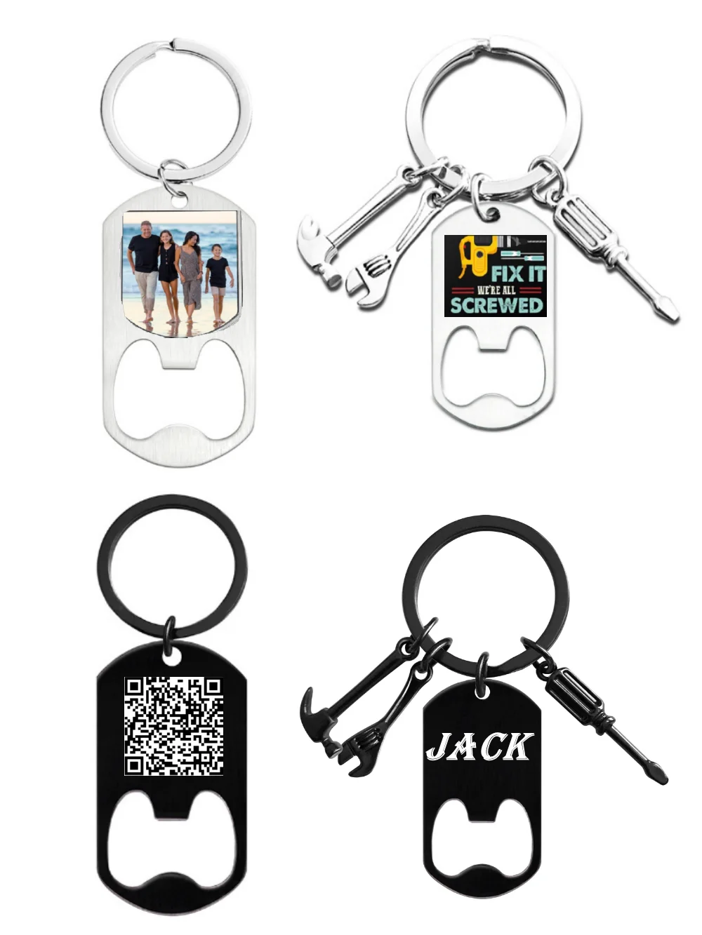 30 Stück personalisierte Flaschenöffner aus Edelstahl, Schlüsselanhänger für DIY mit personalisiertem Logo oder Fotos – Detail 8