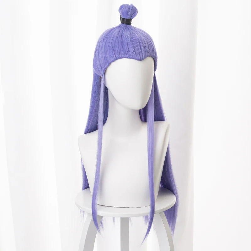 อะนิเมะภาพยนตร์ Nezha Aobing คอสเพลย์วิกผมผมยาวสีม่วง Headwear สติกเกอร์ Ao Bing Props Ne Zha 2 ปาร์ตี้ฮาโลวีนผู้หญิงผู้ชายของขวัญ
